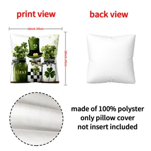 Copricuscino quadrifoglio verde San Patrizio federa decorativa casa ufficio 45x45