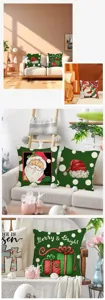 Christmas pillow covers festive Santa Claus polka dot linen cushion case for home decor