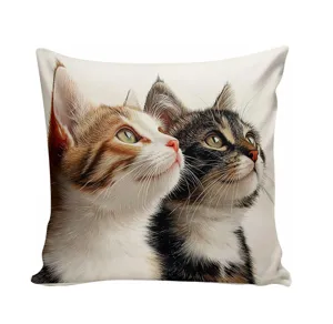 Niedlicher Katzen Druck Kissenbezug für Sofa Schlafzimmer, weicher dekorativer Kissenbezug Heim.