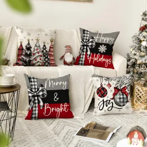 Christmas throw pillow covers set of 4 holiday decorative cushions for sofa bed home decor