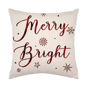Fundas de cojín navideñas de lino funda de almohada decorativa festiva sin relleno