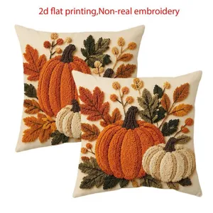 Herbst Ernte Kürbis Kissenbezug dekorative vintage Ahornblatt Kissenbezug für Sofa Heimtextilien