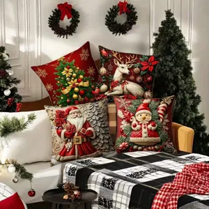 Christmas printed throw pillow cover set holiday sofa cushion Nordic home festive decoration