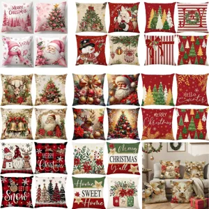 Christmas Throw Pillow Cover Nordic Style Polyester Decorative Cushion Cover Holiday Party Home Decor Pillowcase