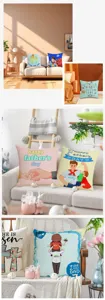 Father's Day printed linen pillowcase, cozy home sofa decorative cushion cover without core.