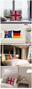 National flag print linen pillowcase home decorative cushion cover for sofa bed room