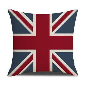 Union Jack British flag cushion cover linen square pillow case for home sofa living room decor
