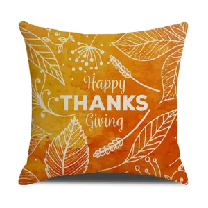 Federa cuscino Thanksgiving lino texture arancione fodera cuscino divano autunno casa