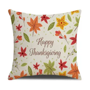 Fodera per cuscino Thanksgiving foglia d'acero autunno copricuscino lino decoro
