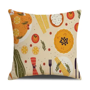 Federa per cuscino Thanksgiving autunno zucca tacchino copricuscino decorativo per divano