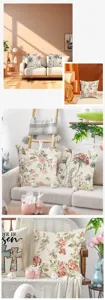 Nordic floral linen throw pillow cover Easter cushion case for sofa home decor 45x45