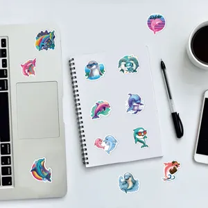50 Stk Süße Delfin Aufkleber Wasserdichte Vinyl Sticker für Laptop Tasse Notizbuch