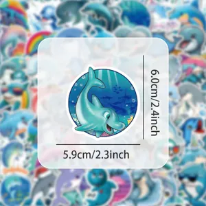 Wasserdichte süße Delfin Aufkleber dekorative Abziehbilder für Wasserflaschen Laptops Pack