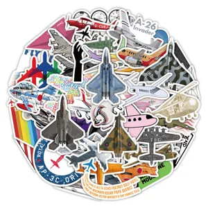 50 Stk. Flugzeug Cartoon Graffiti Aufkleber wasserdichte Vinyl Sticker für Koffer Auto