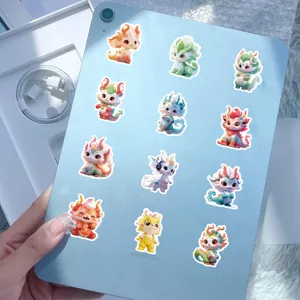 Cute cartoon dragon stickers waterproof vinyl decals for laptop tablet case 60pcs