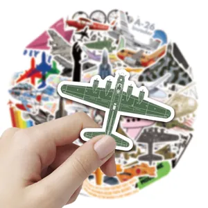Flugzeug Cartoon Graffiti Aufkleber Set, wasserdichte Vinyl Sticker fuer Laptop, Auto, usw.