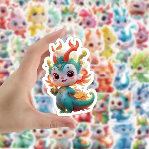 Cute cartoon baby dragon waterproof stickers for laptop phone case and luggage decoration 60pcs