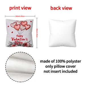 Valentine's Day heart balloons throw pillow cover 18x18 inch soft polyester cushion case