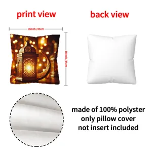 Ramadan lantern decorative pillow cover 18x18 inch soft polyester festival throw cushion case