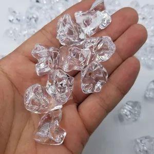 Acrylic fake ice cubes clear artificial crushed ice for DIY jewelry fireplace decor and photography props