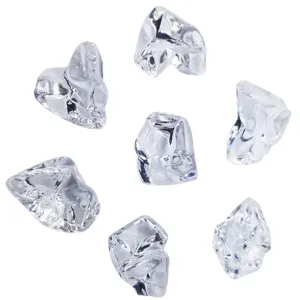 Transparent irregular acrylic fake ice cubes for DIY jewelry decoration and photography props.