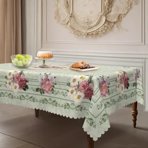 Tovaglia motivo fiori di rosa primavera poliestere arredamento casa tavolo antipolvere