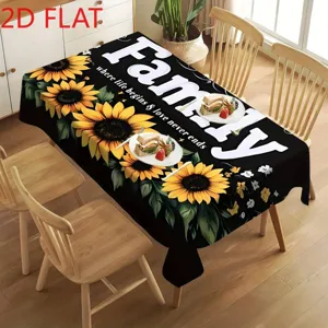 Nappe rectangulaire tournesol tissu housse de table à manger décoration maison anti-poussière