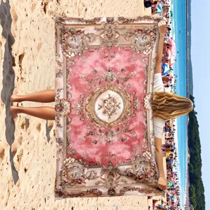 Fast dry polyester printed beach towel vintage floral design for summer holiday swimming pool.