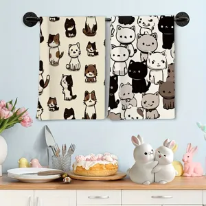 Carino asciugamano da cucina con stampa gatti in microfibra super assorbente.