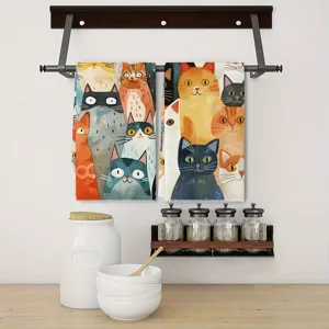 Strofinaccio da cucina con stampa gatto super assorbente in microfibra per piatti