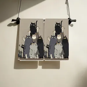 Simpatico asciugamano cucina microfibra gatto stampato panno assorbente pulizia piatti 90
