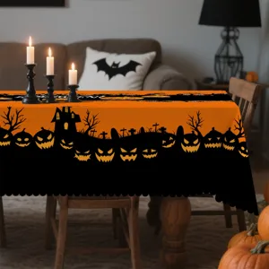 Nappe d'Halloween en polyester décoration maison table à manger étanche anti-poussière