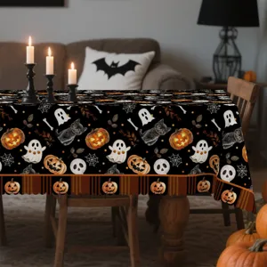 Nappe d'Halloween imperméable en polyester décoration d'intérieur table à manger motif détail