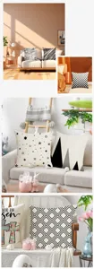 Modern minimalist linen throw pillow cover geometric style decorative sofa cushion case detail.