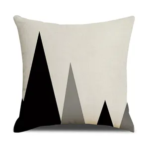 Modern minimalist geometric triangle pattern linen sofa throw pillow cover without core main view
