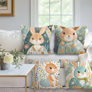 Osterhase Kissenbezug Pfirsichhaut Dekokissen fuer Wohnzimmer Sofa Party Deko