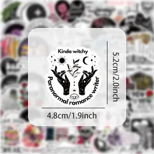 Dark romance reader sticker, gothic witchy aesthetic laptop and luggage waterproof decor.