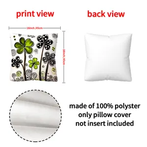 Decorative clover pattern throw pillow cover 18x18 inch, soft 100% polyester cushion case.