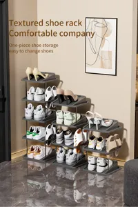 Multi-layer shoe rack for entryway, space-saving narrow shoe organizer for home and dorm room.