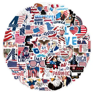 American Independence Day Waterproof Stickers Vinyl Decals For Water Bottle Luggage Skateboard Laptop Decoration