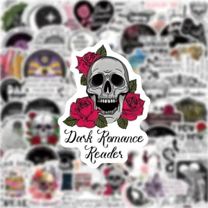 Dark Romance Gothic skull rose waterproof decorative sticker pack for laptop luggage