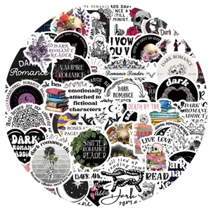 60PCS Dark Romance Reader waterproof stickers for laptop, guitar, suitcase, and decor.