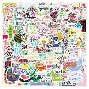 100PCS Inspirational Quote Stickers Aesthetic Vinyl Waterproof Decals for Water Bottles Laptop