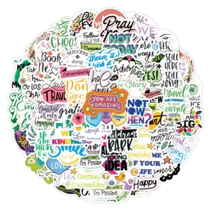 100pcs waterproof inspirational quote stickers aesthetic graffiti decal for laptop luggage car