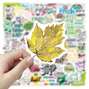 Waterproof vinyl maple leaf faith sticker, inspirational quote waterproof decal for laptop.