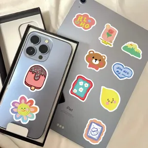 Cute oil painting style cartoon stickers waterproof hand ledger decals for luggage box