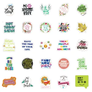 Inspirational quote stickers waterproof vinyl decal pack for laptop luggage car water bottle