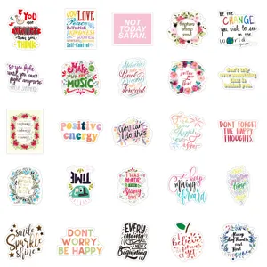 Colorful waterproof inspirational quote stickers pack for water bottle laptop phone case decor