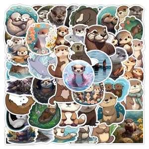 Cute cartoon otter waterproof stickers pack for phone laptop diary DIY decoration