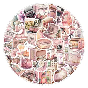 Pegatinas Impermeables Sentimiento Retro Rosa Estética Vintage Calcomanías Para Diario Scrapbook Cuaderno Botella Agua
